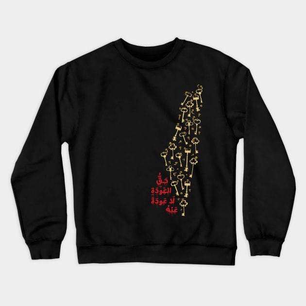 Palestinian Refugees Right Of Return, Palestine Freedom Solidarity Support Design Crewneck Sweatshirt by QualiTshirt